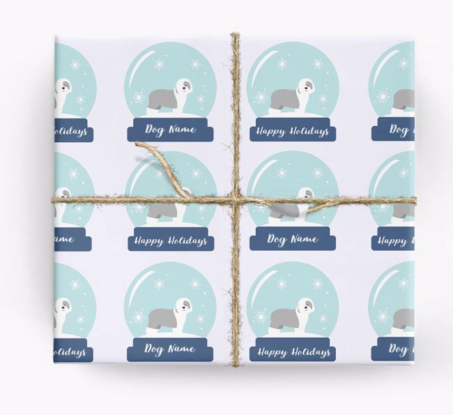 Personalized 'Snow Globe' Christmas Wrapping Paper with your {breedFullName} Icon